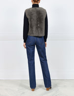 The Crop Reversible Cashmere Shearling Vest