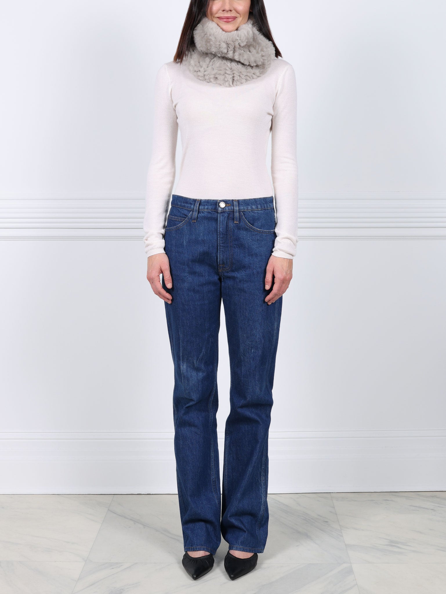 Knit Shearling Neck Ring