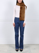 Brown Shearling Scarf