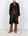 The Emmanuelle Broadtail Trench Coat in Dark Chocolate