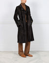 The Emmanuelle Broadtail Trench Coat in Dark Chocolate