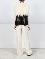 Two-Tone Curly Shearling Vest