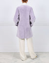 The Tempest Reversible Shearling Coat in Lavender and Merlot