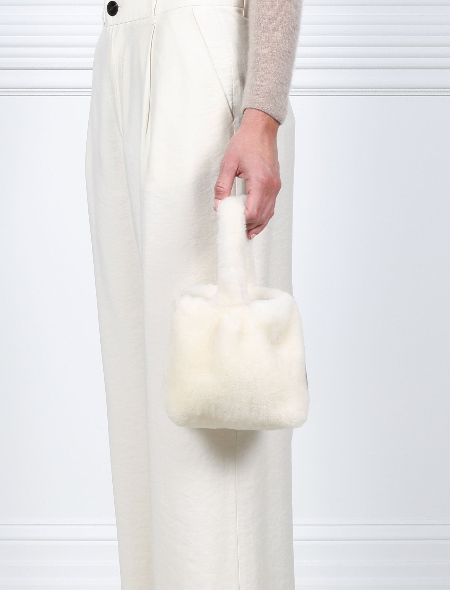 The Meow Mini in Ivory Shearling