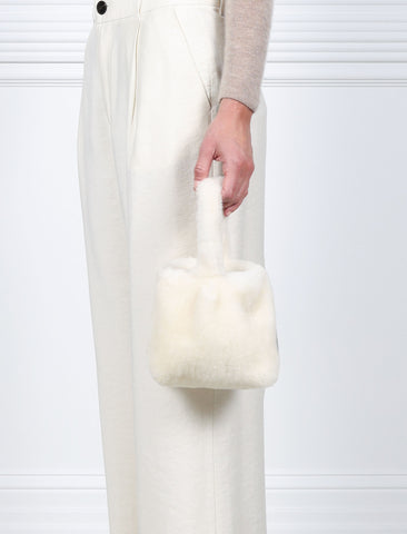 The Meow Mini in Ivory Shearling