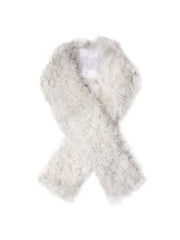 Ivory Curly Shearling Scarf