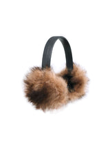 Two Toned Toscana Shearling Earmuffs with Leather Band