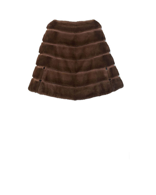 The Valerie Mink  Poncho Available in Brown or Black
