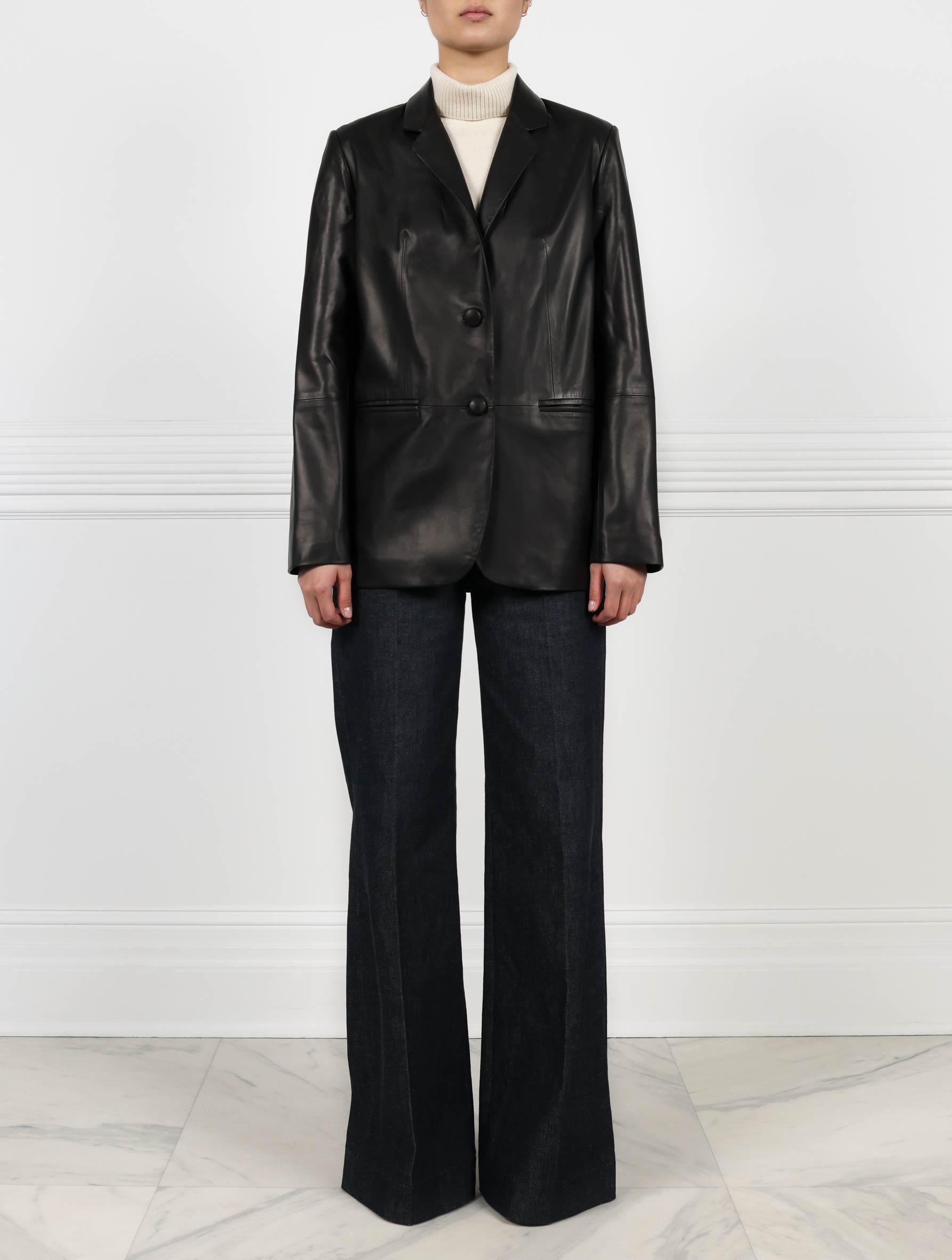 The Melani Leather Blazer