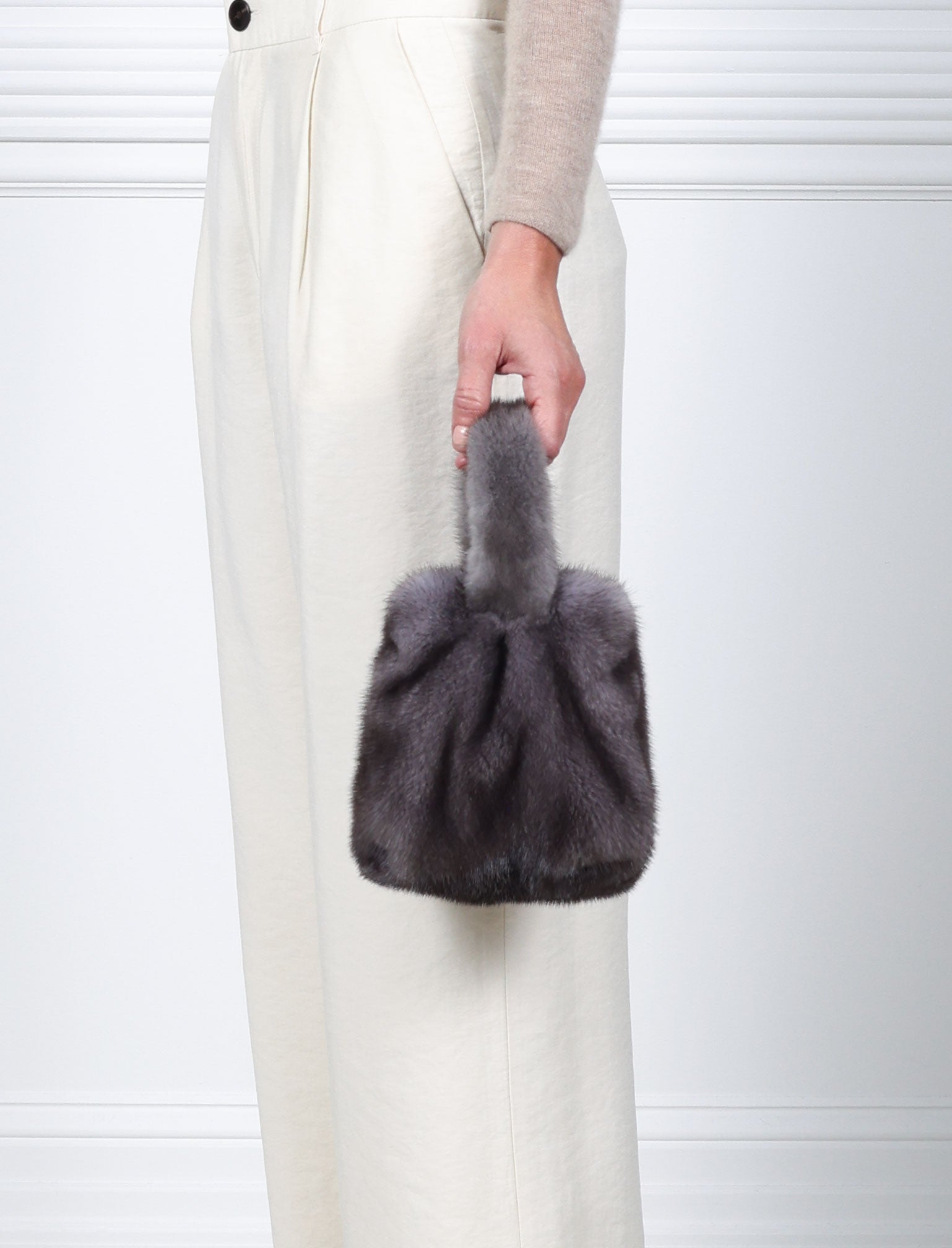 The Meow Mini Mink Fur Bag in Solid Colors