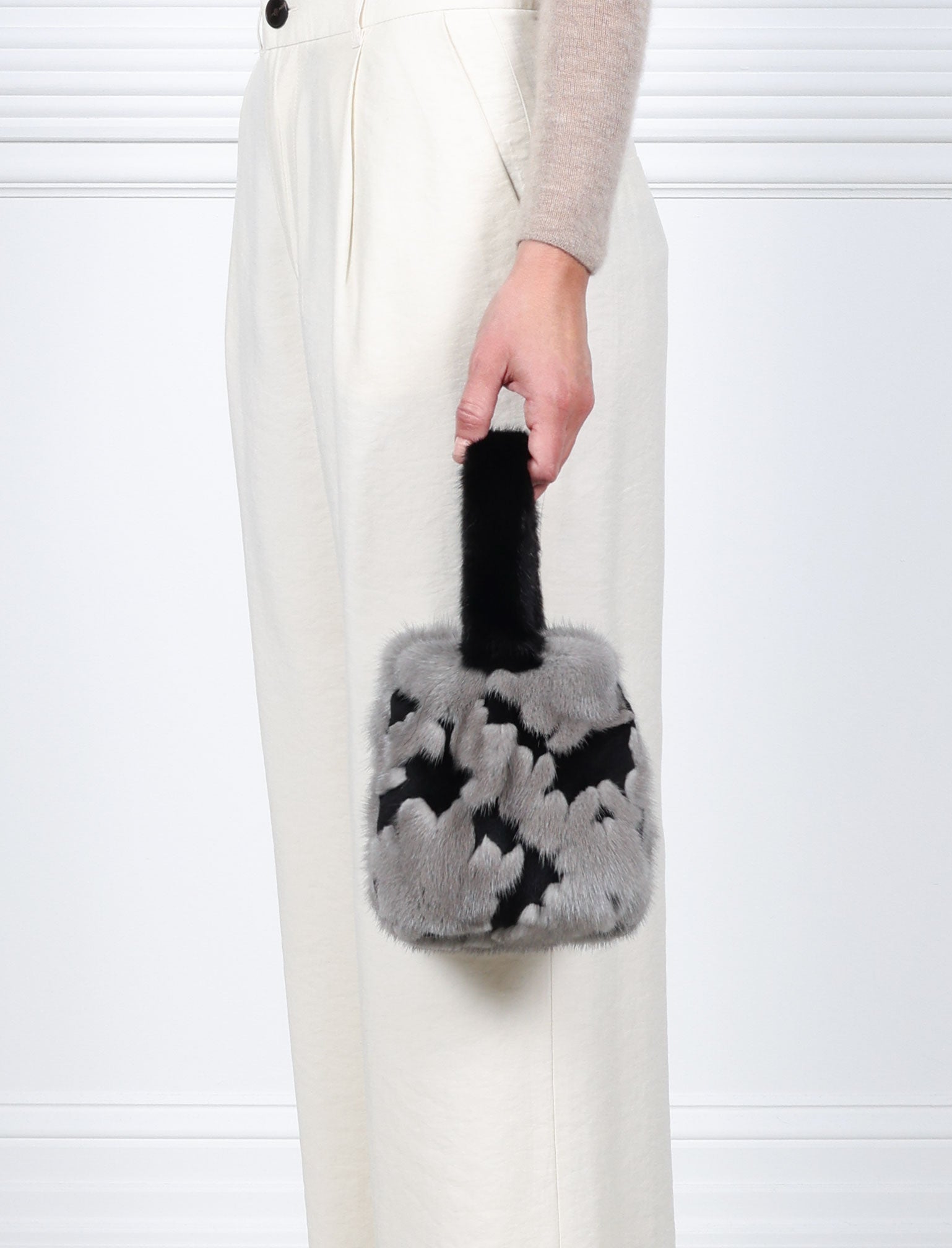 The Meow Mini Intarsia Mink Bag
