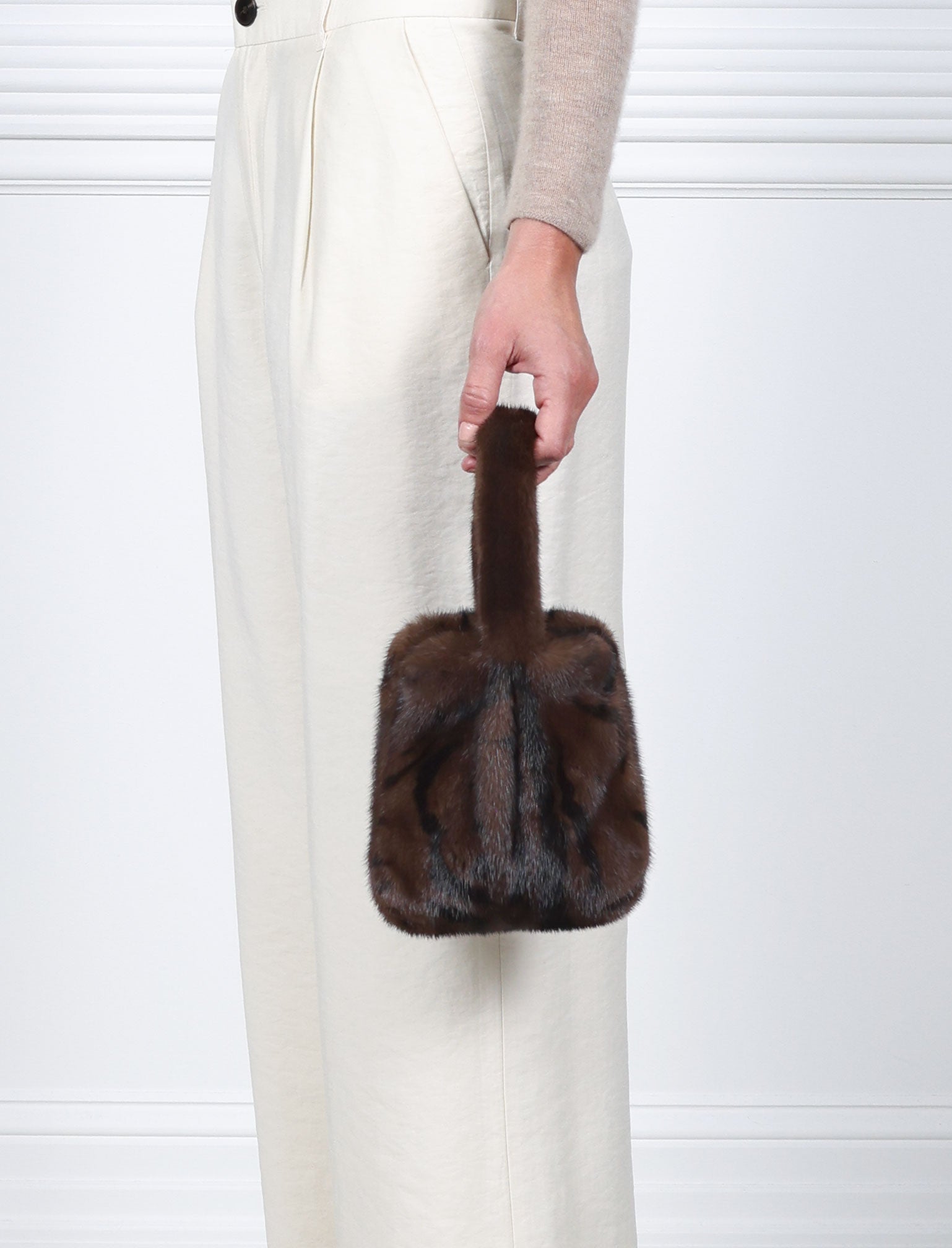 The Meow Mini Mink Fur Bag in Solid Colors