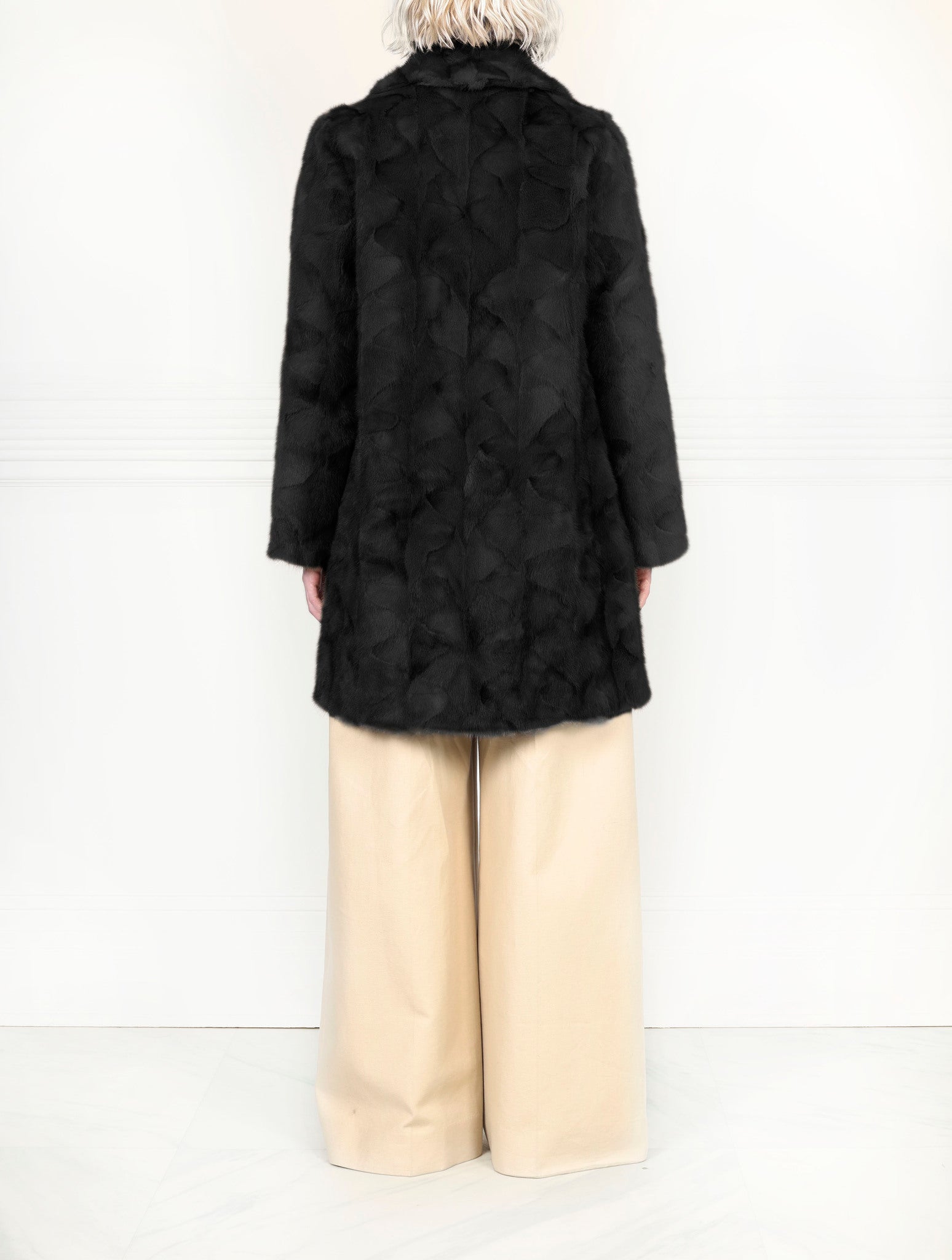 The Fen Upcycled Reversible Mink Coat in Black