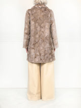 The Fen Upcycled Reversible Mink Coat in Beige