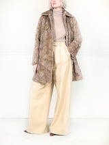 The Fen Upcycled Reversible Mink Coat in Beige
