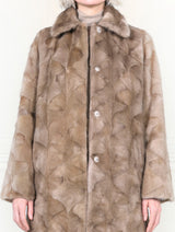 The Fen Upcycled Reversible Mink Coat in Beige