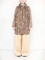 The Fen Upcycled Reversible Mink Coat in Beige