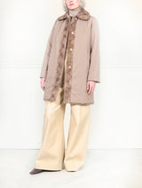 The Fen Upcycled Reversible Mink Coat in Beige
