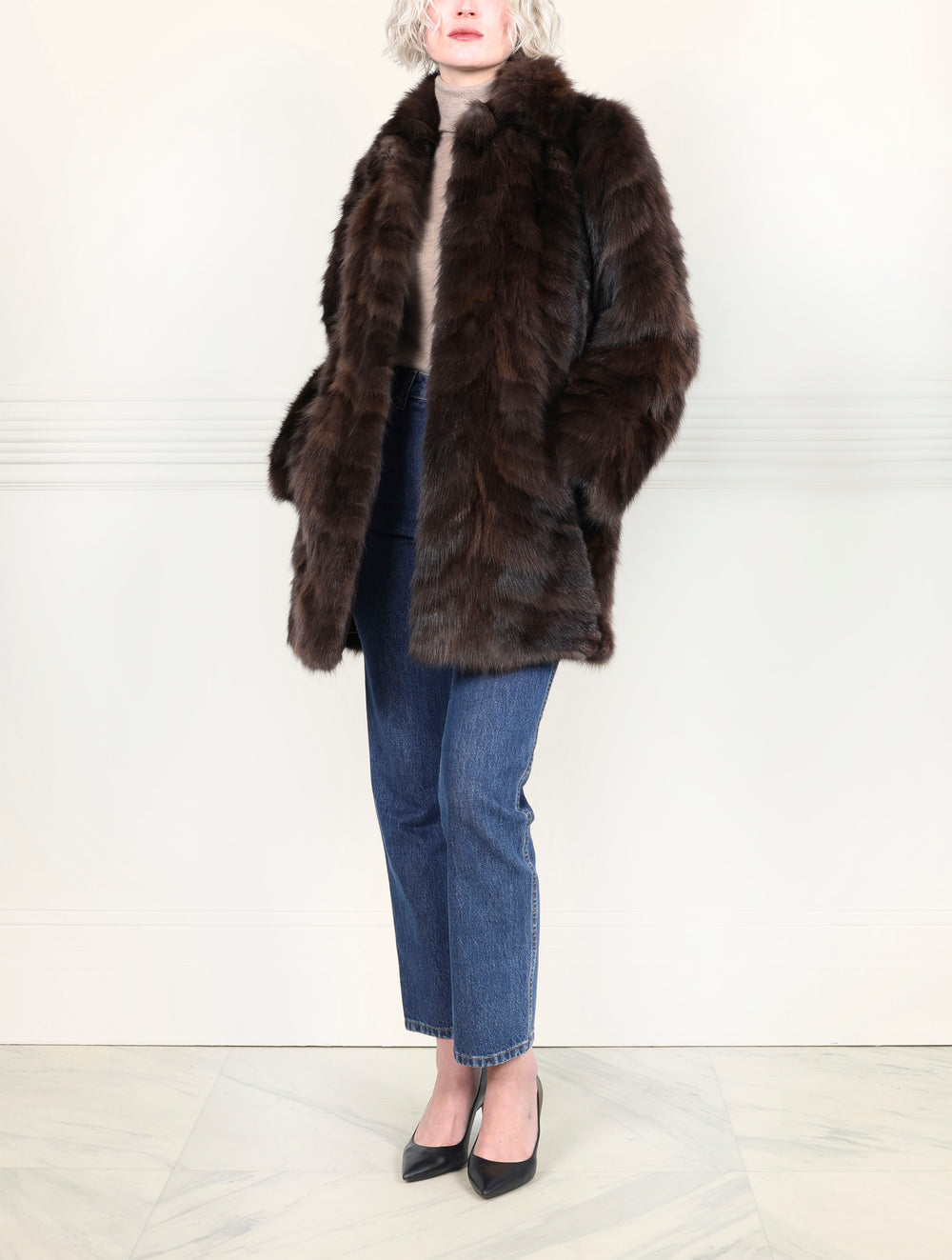 The Kait Upcycled Sable Fur Jacket