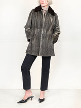 The Tweed Sheared Mink Fur Coat