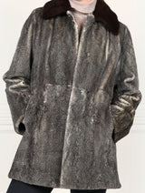 The Tweed Sheared Mink Fur Coat