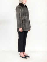 The Tweed Sheared Mink Fur Coat