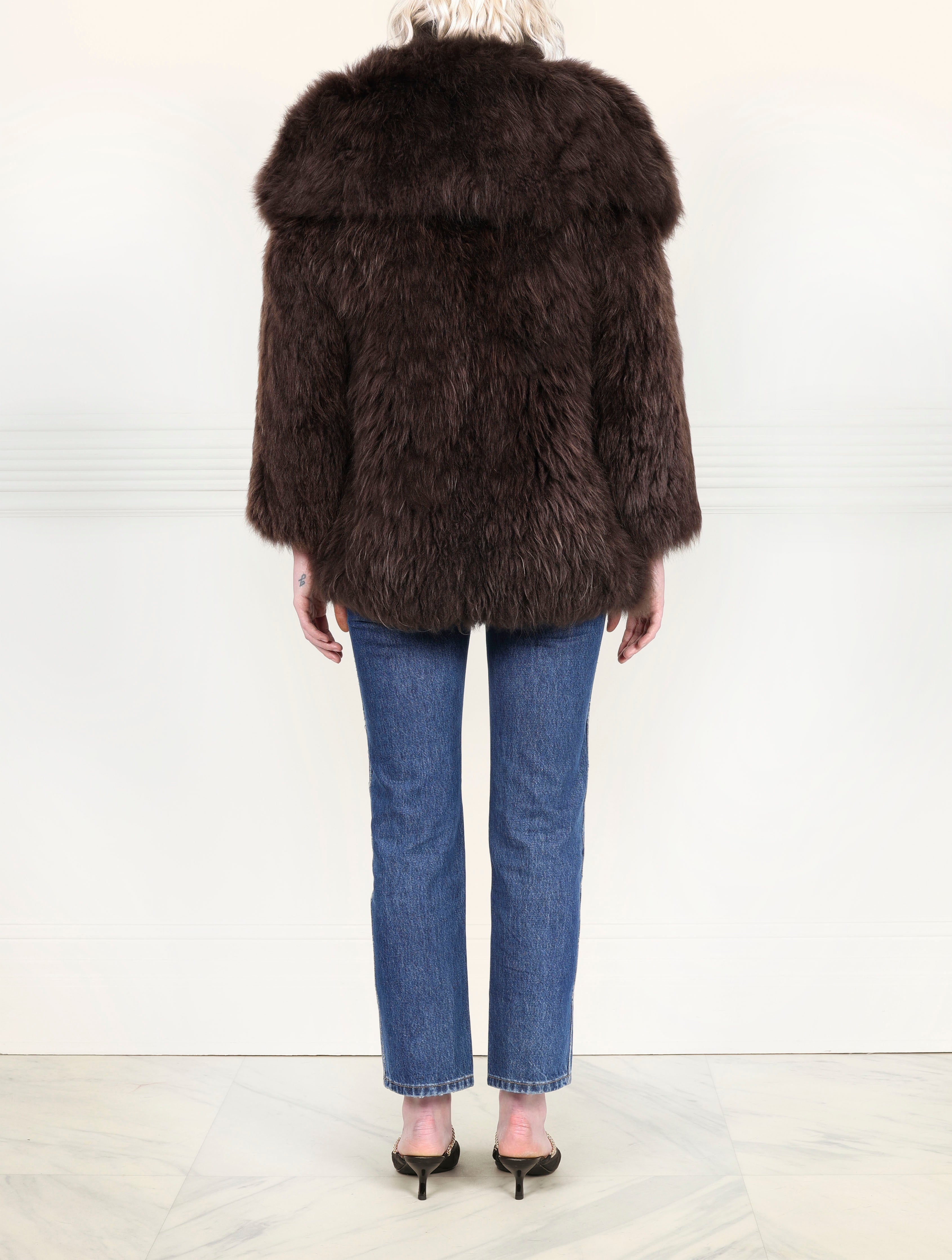 Cape Collar Shearling Jacket