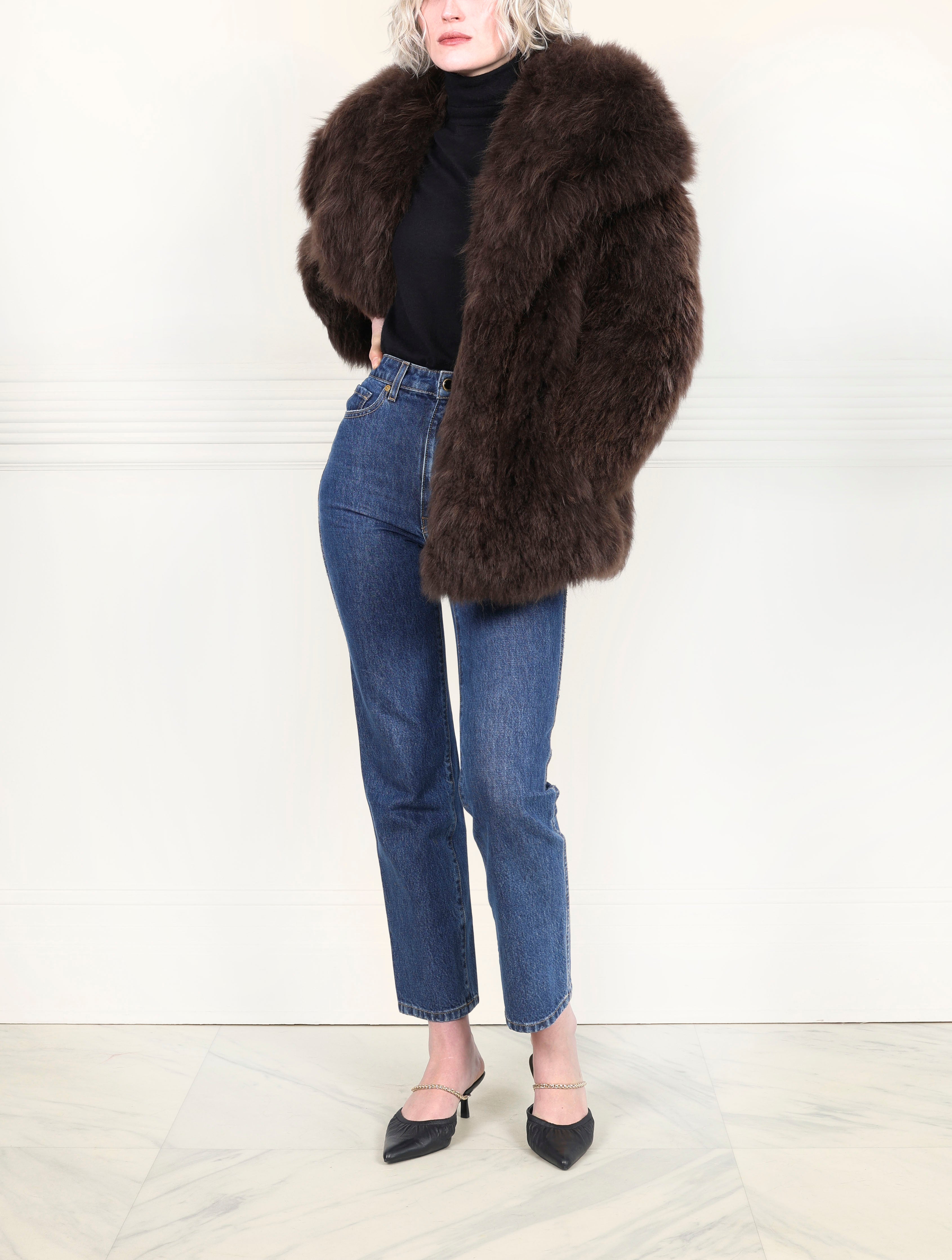 Cape Collar Shearling Jacket