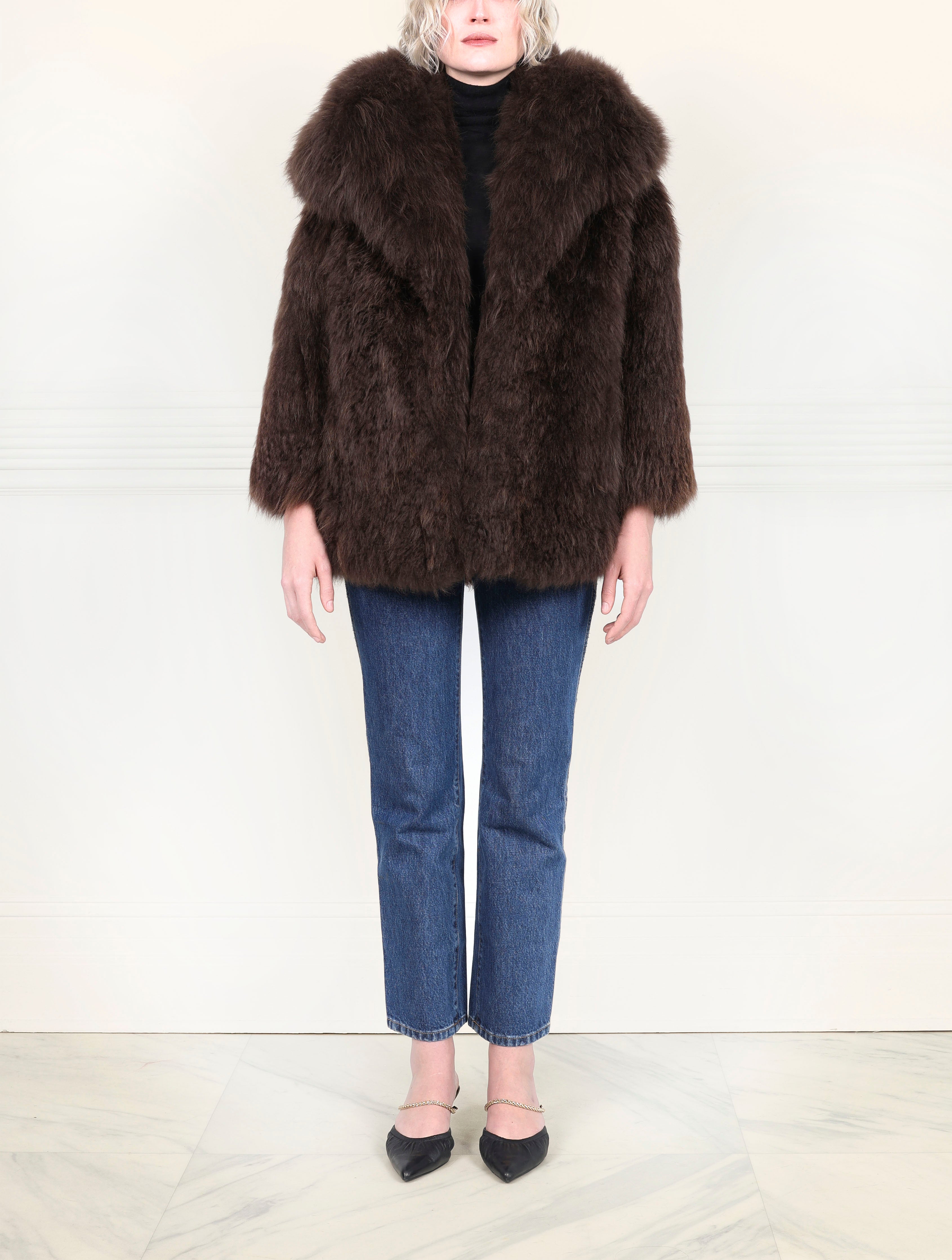Cape Collar Shearling Jacket