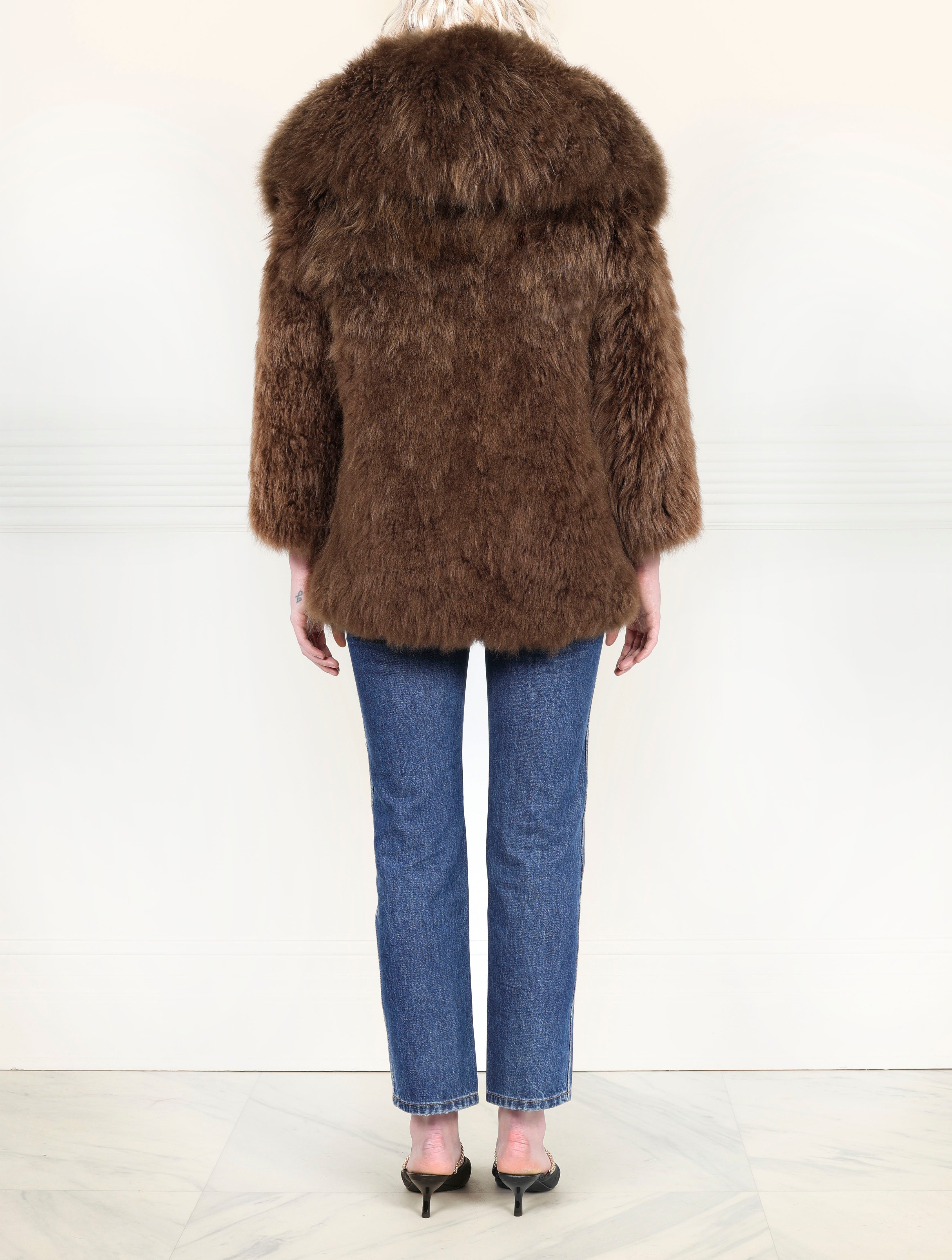 Cape Collar Shearling Jacket