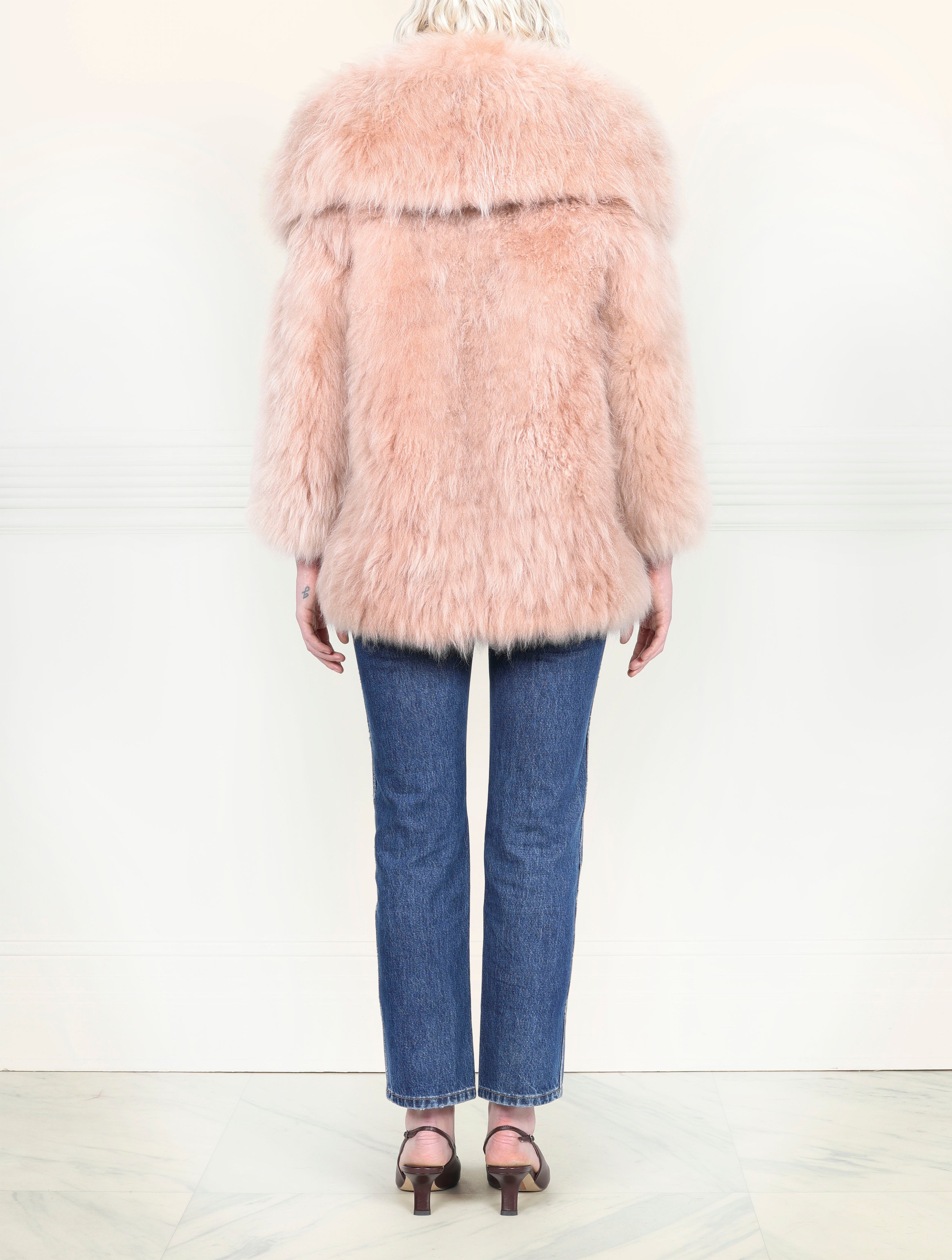 Cape Collar Shearling Jacket