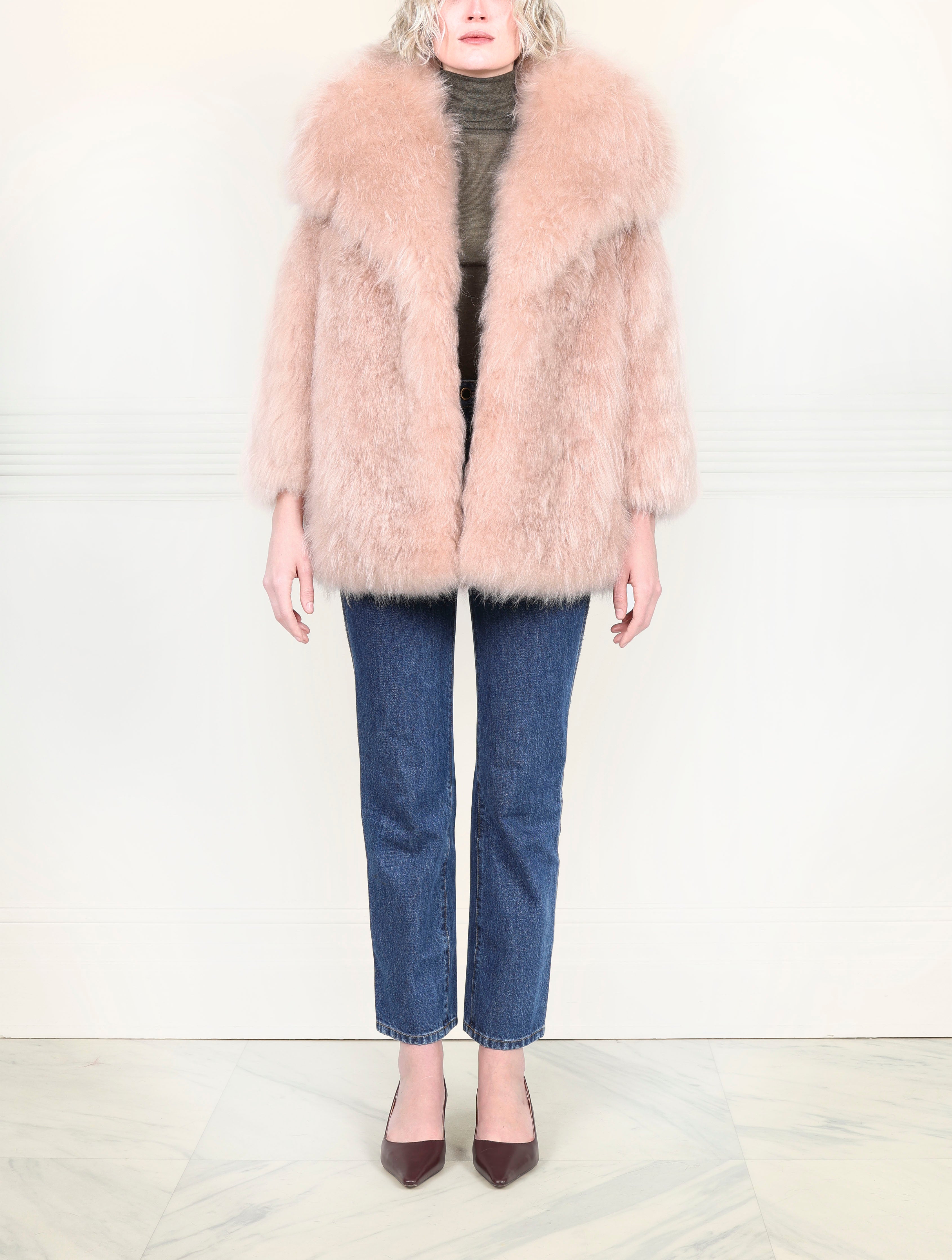 Cape Collar Shearling Jacket