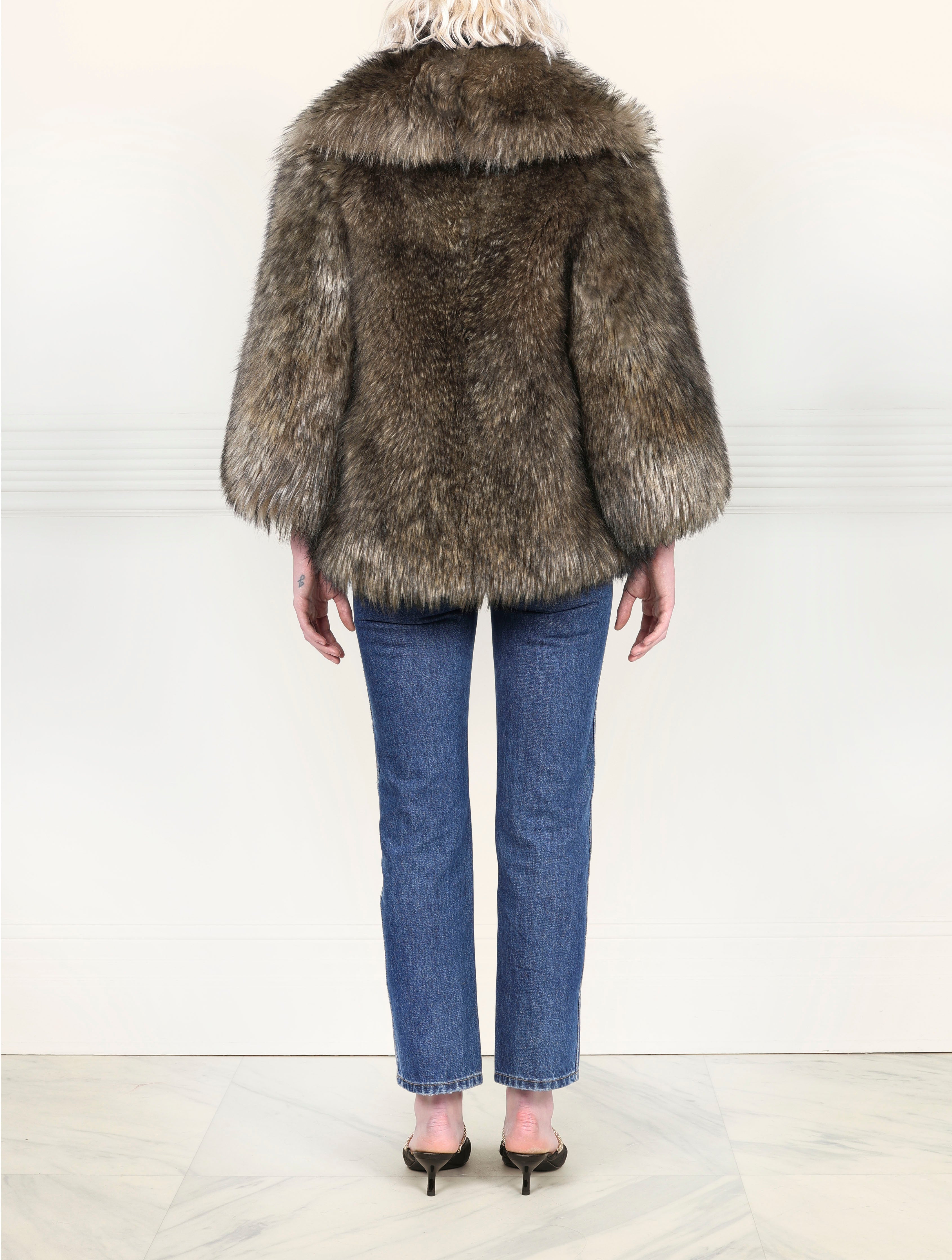Two toned Cashmere Shearling Goat Jacket