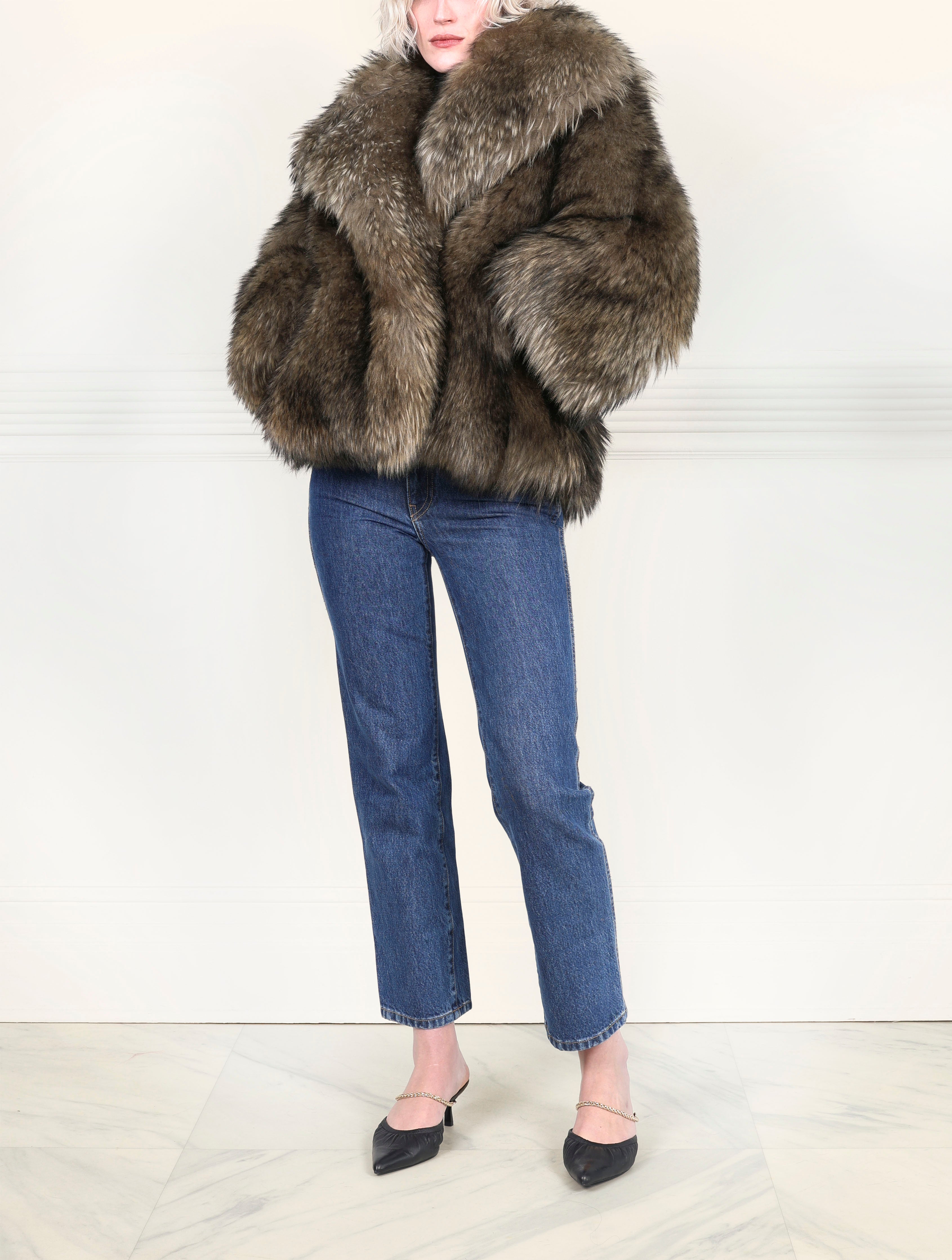 Two toned Cashmere Shearling Goat Jacket