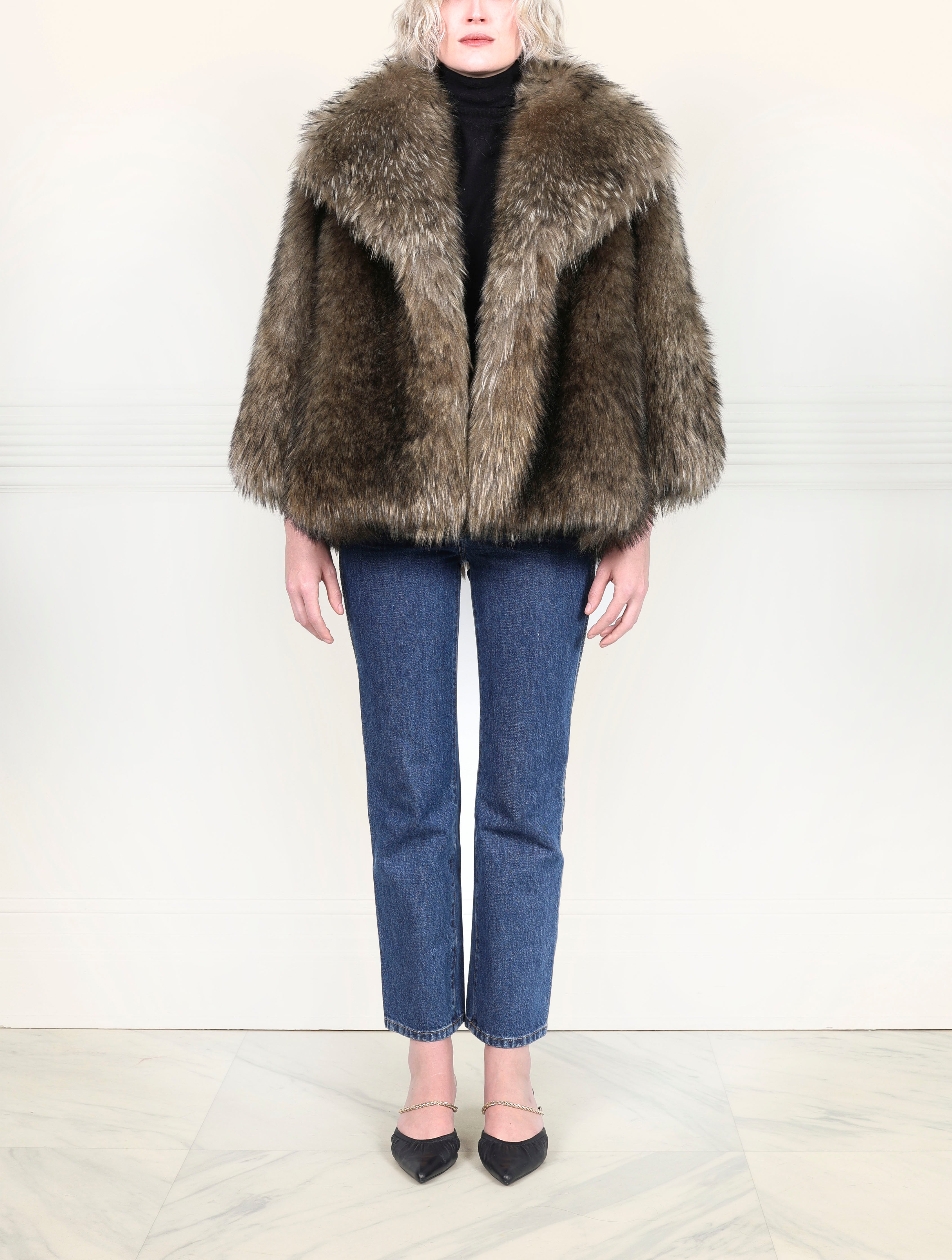 Two toned Cashmere Shearling Goat Jacket