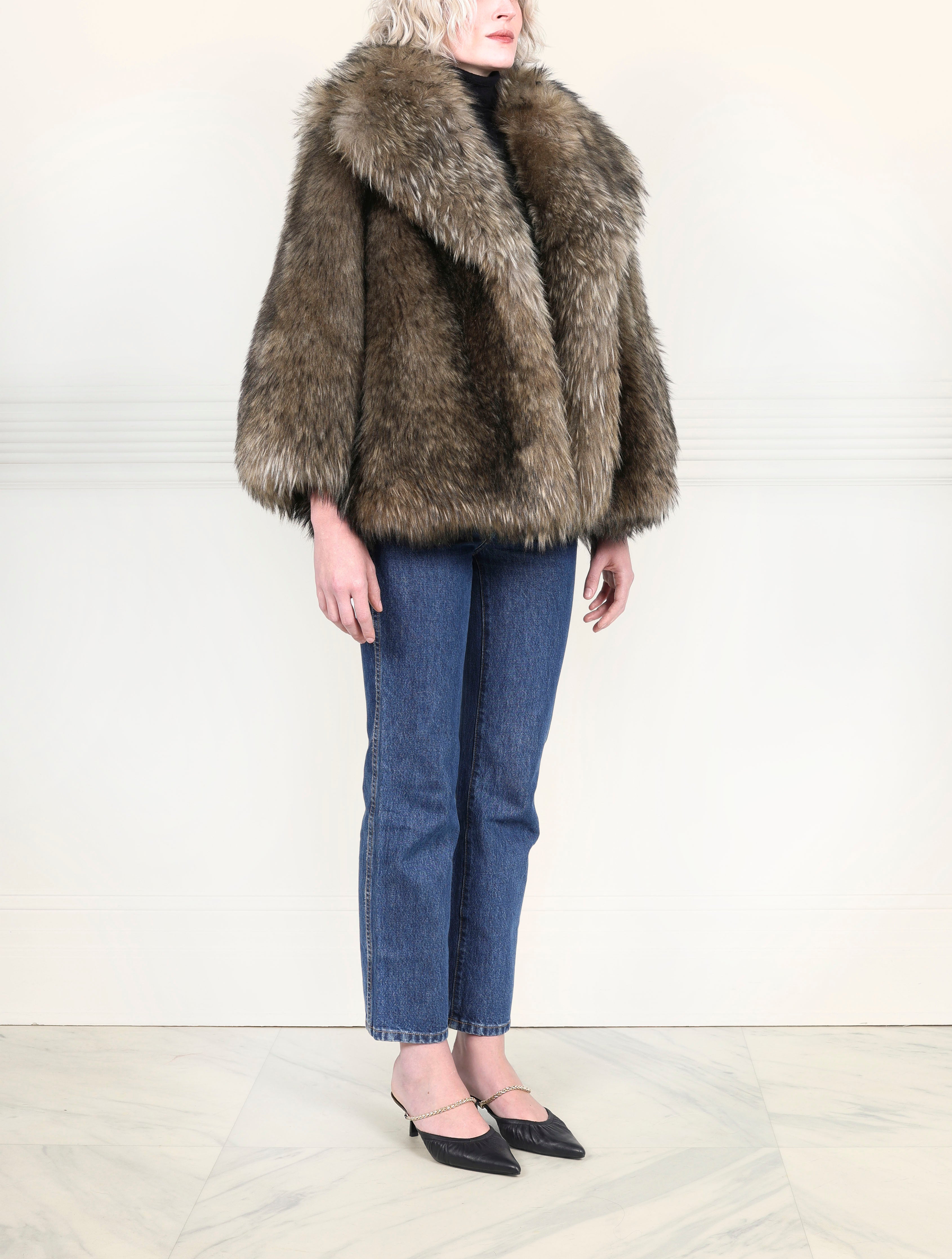 Two toned Cashmere Shearling Goat Jacket