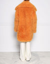 Cashmere Shearling Oversized Coat in Orange