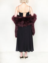 The Wine Shearling Wrap Scarf