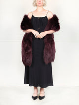 The Wine Shearling Wrap Scarf