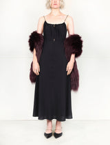 The Wine Shearling Wrap Scarf