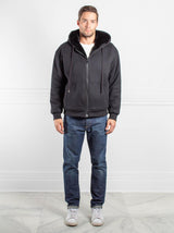 Mens Rabbit Lined Hooded Zip Sweatshirt  - Pologeorgis
