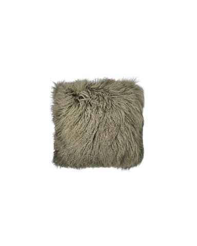 Curly Shearling Pillow in Green