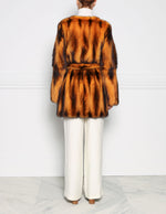 Two Tone Fitch Fur Wrap Coat