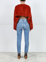 Grooved Rabbit Fur Pullover