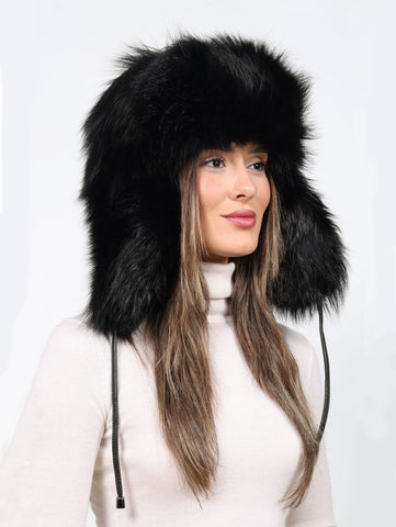 Oversized  Fox Trapper Hat