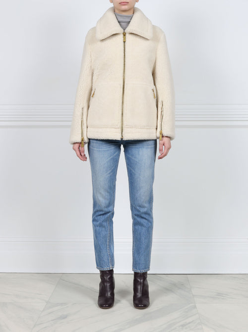 Shearling Jacket with Zip Detail