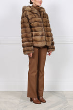 The Sarah Sable Fur Hooded Jacket