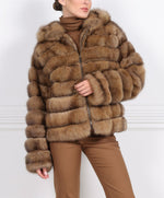 The Sarah Sable Fur Hooded Jacket