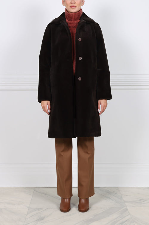 The April Sheared Mink Fur Reversible Storm Coat