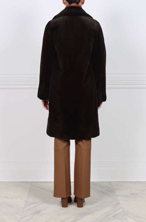 The April Sheared Mink Fur Reversible Storm Coat